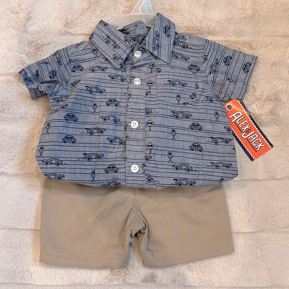 NWT 3-6 M little man Matching set